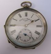 J G Graves Sheffield Continental silver Swiss made pocket watch D 5 cm