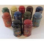 Selection of Jackson's of Piccadilly tea canisters H 16.5 cm