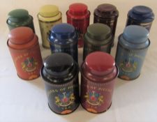 Selection of Jackson's of Piccadilly tea canisters H 16.5 cm