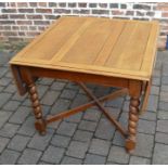 Oak drop leaf table with barley twist legs