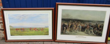 Large framed limited edition print 'The first tee at Westward Ho!' by F P Hopkins 440/850 107 cm x