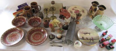 Various ceramics inc Nelson Pottery Silver Jubilee fleet mugs, Artisan plates and bowls, Royal
