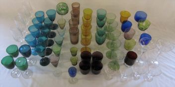 Quantity of clear and coloured glassware