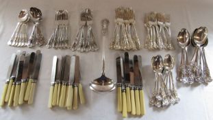 Selection of Kings pattern cutlery etc