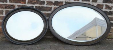 2 early 20th century oval wall mirrors
