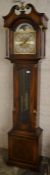 Modern James Stewart of Armagh longcase clock in an inlaid mahogany case with quarter column