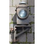 Cast iron LNER lamp on bracket made by the Lamp Manufacturing & Railway Supplies Ltd Pat No. 195218