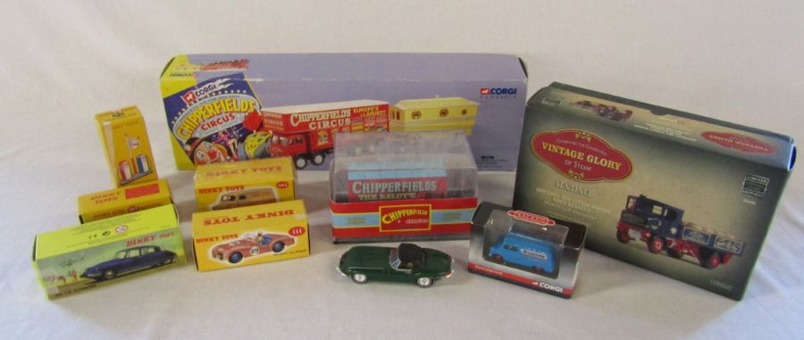 Corgi die cast Chipperfields Circus lorry, Sentinal vintage glory of steam, Corgi Ovaltine van and