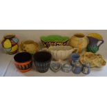 Various 1930's & later ceramic vases, jugs, bowls & Wedgwood Jasper ware