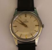 Gent's Omega stainless steel automatic wristwatch with Seamaster case back, two tone hands on
