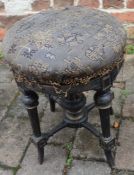 Victorian ebonized adjustable piano stool