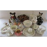 Selection of ceramics inc Royal Doulton Bunnykins, Goebel, Wedgwood jasperware, Aramis teddy bear,