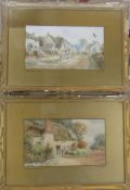 Pair of gilt framed watercolours by E Morgan 'Minehead Som' and 'Newcombe Som' 50 cm x 36 cm (size