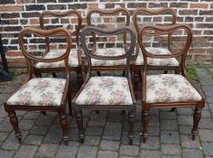 6 Victorian balloon back chairs