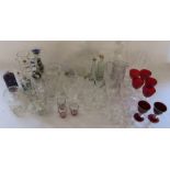 Various glassware inc decanter and wine glasses