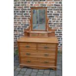 Victorian satinwood dressing table / chest of drawers with mirror