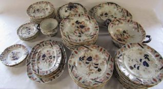 Large quantity of mid 19th century Masons Ironstone china dinner service no 1078 lyre bird pattern