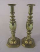 Pair of brass The Diamond Prince candlesticks H 30 cm