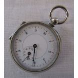 Decimal hour silver plated pocket watch D 4.5 cm (af)