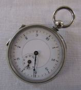 Decimal hour silver plated pocket watch D 4.5 cm (af)