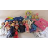 Various vintage toys inc Barbie, glove puppets, Maxzapf doll etc