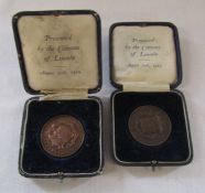 2 cased Lincoln gratitude WWI medallions