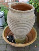 Large terracotta water feature H 90 cm