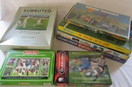 Various vintage board games etc inc Subbuteo table cricket, Speed circuit, Wembley and Escape from