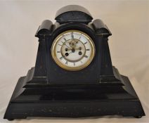 Large Victorian slate mantel clock Ht38cm W51cm