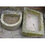 2 small stone troughs (one cracked)