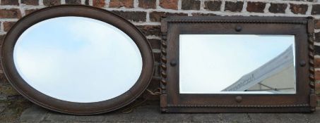 Early 20th century rectangular & oval wall mirrors