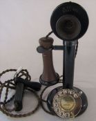 Vintage bakelite candlestick telephone no H30 4001 no 1 H 30 cm