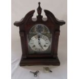 31 day wooden striking mantel clock Tempus Fugit H 40 cm