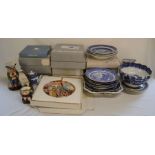 Royal Doulton osprey, number of collectors plates in boxes, blue & white ceramics etc