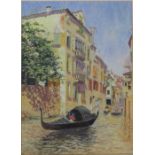 Framed pastel drawing 'A day out in Venice' by Ron Ramgopal 45 cm x 54.5 cm (size including frame)