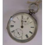 Silver pocket watch Chester 1886 D 5.5 cm, Newcome Coventry (hour hand broken)