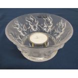 Lalique cherub pattern tea light holder / votive D 12 cm H 6 cm