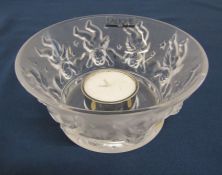 Lalique cherub pattern tea light holder / votive D 12 cm H 6 cm