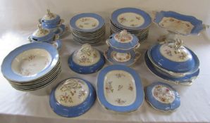 Part dinner service consisting of plates, bowls, serving dishes, fruit stand etc (2 boxes)