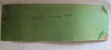 (Tested as) sheet of silver 9.14ozt 30.5 cm x 10 cm x 1 mm