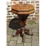 Victorian trumpet sewing table H 75 cm