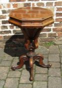 Victorian trumpet sewing table H 75 cm