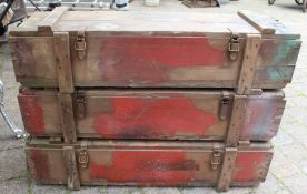 3 munitions boxes from RAF Manby airfield 105 cm x 30 cm x 23 cm