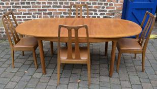 Nathan retro draw leaf table & 4 chairs (two chairs the joints are loose)