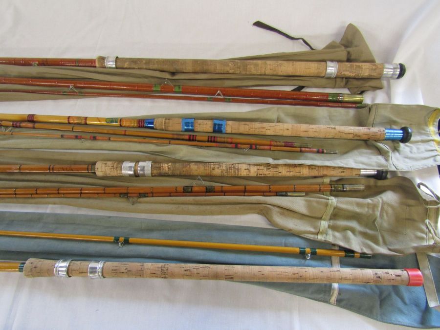 Fishing interest - collection of vintage fishing rods including fibre glass float rod, fibre glass - Image 2 of 3
