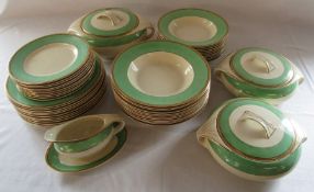 Quantity of Art Deco Burleigh ware 'Balmoral' pattern part dinner service (one tureen af)