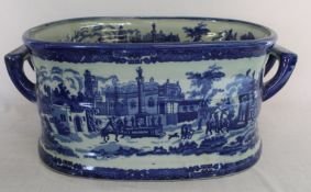 Victorian style blue and white footbath