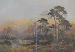 Wendy Reeves signed pastel landscape of a woodland clearing. Frame size 69cm by 54cm