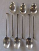 Set of 6 silver teaspoons Sheffield 1922 weight 1.62 ozt