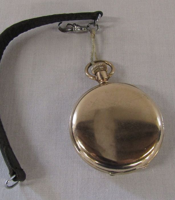 Elgin gold plated full hunter pocket watch, 7 jewels, 24243844, c.1921 D 5 cm (missing glass) - Image 3 of 3